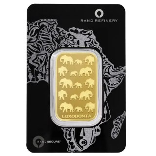 Sztabka złota 1 uncja Loxodonta Africana | Rand Refinery