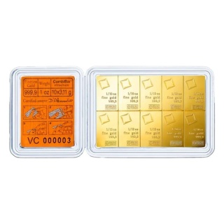 10 x 1/10 oz CombiBar® Złota Sztabka | Valcambi