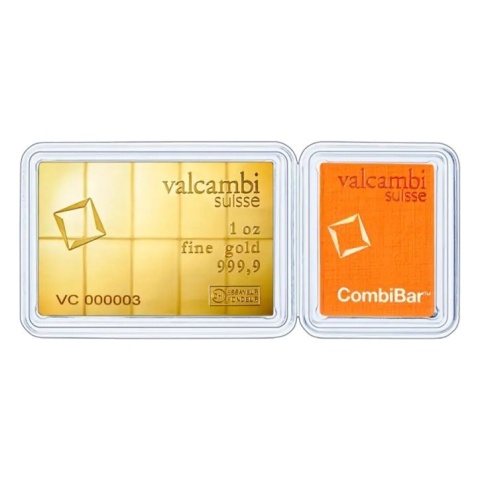 10 x 1/10 oz CombiBar Złota Sztabka Valcambi – rewers