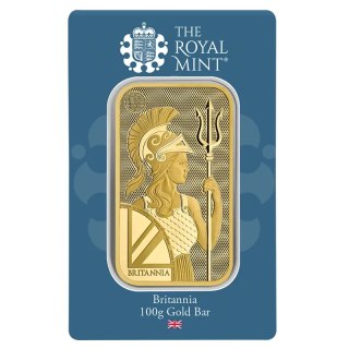 100g Britannia Sztabka Złota | Royal Mint