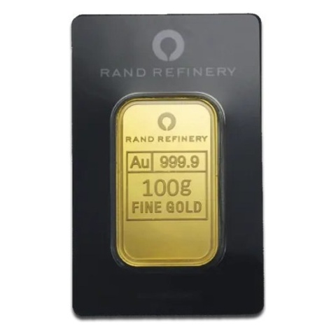 100g Słoń Afrykański Złota Sztabka Rand Refinery – awers