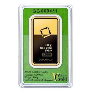 100g Złota Sztabka | Valcambi | Green Gold
