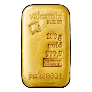 100g Złota Sztabka | Valcambi | Odlewana