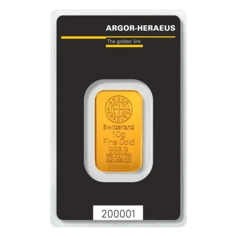 10g Sztabka złota Argor-Heraeus Kinebar – rewers