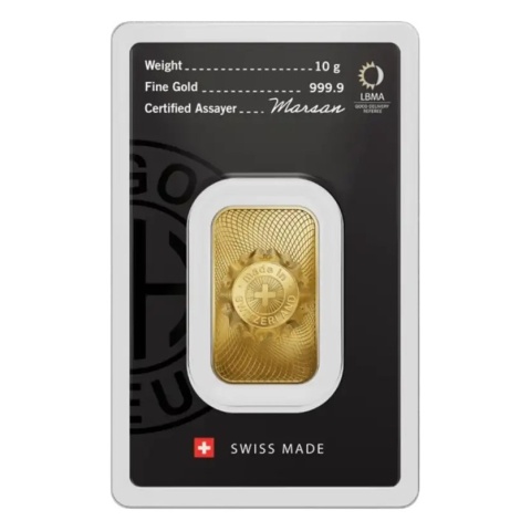 10g Sztabka złota Argor-Heraeus – rewers