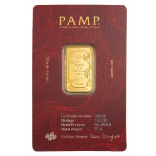 Sztabka złota 10g PAMP Good Luck Feniks
