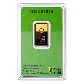 10g Złota Sztabka | Valcambi | Green Gold