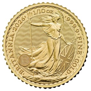 1/10 oz Britannia Karol III Złota Moneta | 2026