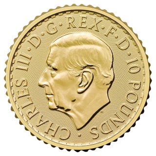 1/10 oz Britannia Karol III Złota Moneta | 2026
