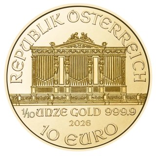 1/10 oz Filharmonicy Wiedeńscy Złota Moneta | 2026