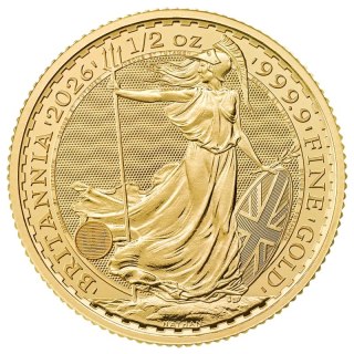 1/2 oz Britannia Karol III Złota Moneta | 2026