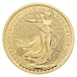 Złota moneta Britannia 1/2 uncji Karol III — 2027