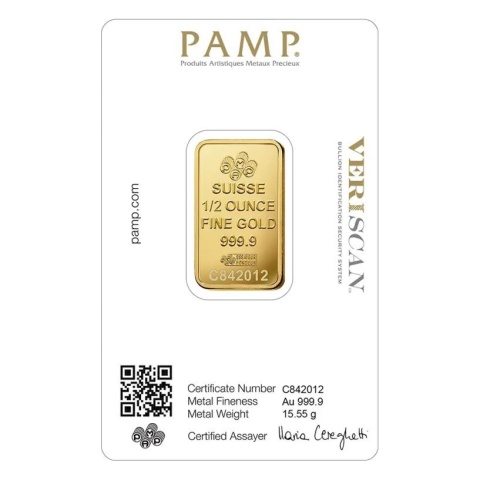 1/2 oz Złota Sztabka PAMP Fortuna – rewers