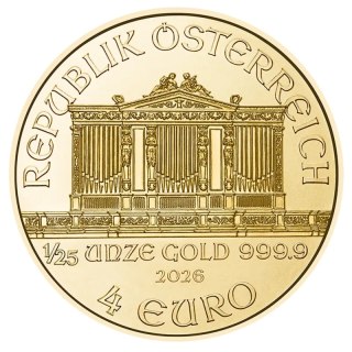 1/25 oz Filharmonicy Wiedeńscy Złota Moneta | 2026