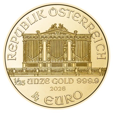 1/25 oz Filharmonicy Wiedeńscy Złota Moneta | 2026