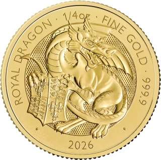 1/4 oz Tudor Beasts Royal Dragon Złota Moneta | 2026