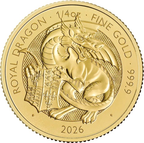 1/4 oz Tudor Beasts Royal Dragon Złota Moneta | 2026