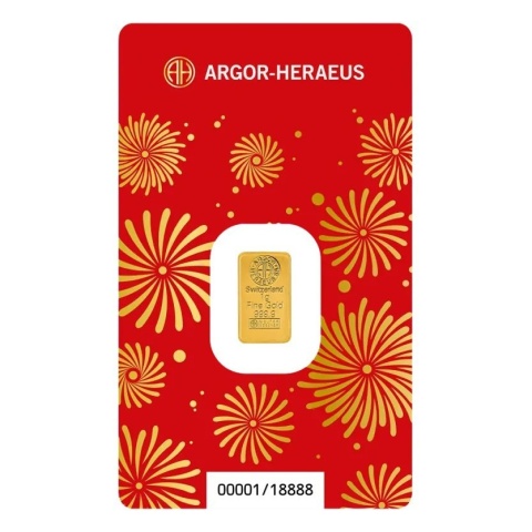 1g Rok Konia Złota Sztabka Argor-Heraeus 2026 – awers
