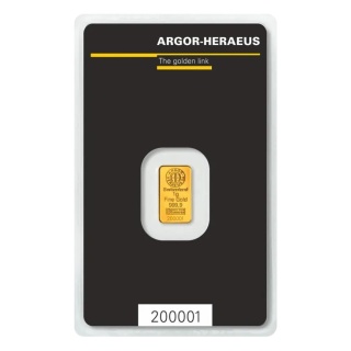 1g Sztabka złota | Argor-Heraeus | Kinebar