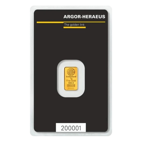 1g Sztabka złota Argor-Heraeus Kinebar – rewers