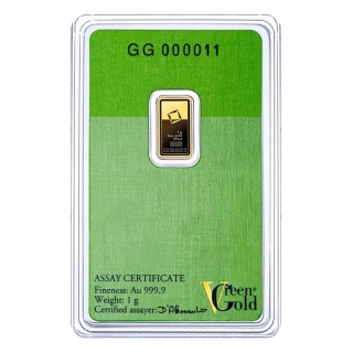 1g Złota Sztabka | Valcambi | Green Gold