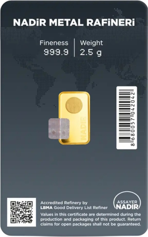 2.5g Sztabka złota | Nadir | LBMA