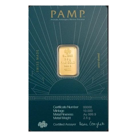 2.5g Złota Sztabka PAMP Lady of Liberty – rewers