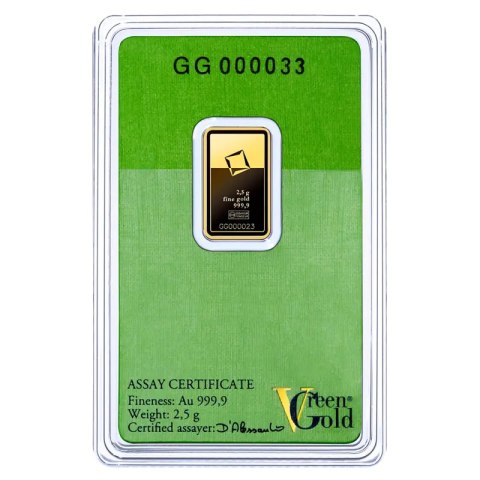 2,5g Złota Sztabka | Valcambi | Green Gold