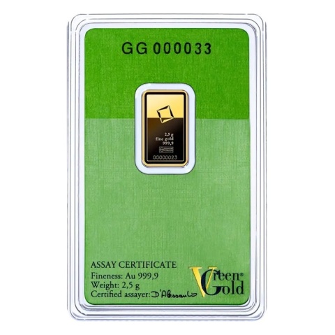 2,5g Złota Sztabka | Valcambi | Green Gold