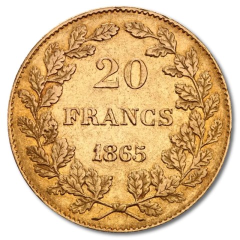 20 Franków Belgia Leopold I Złota Moneta | 1831 -1865