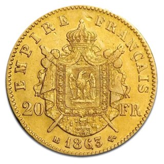 20 Franków Francja Napoleon III Złota Moneta | 1853 -1860