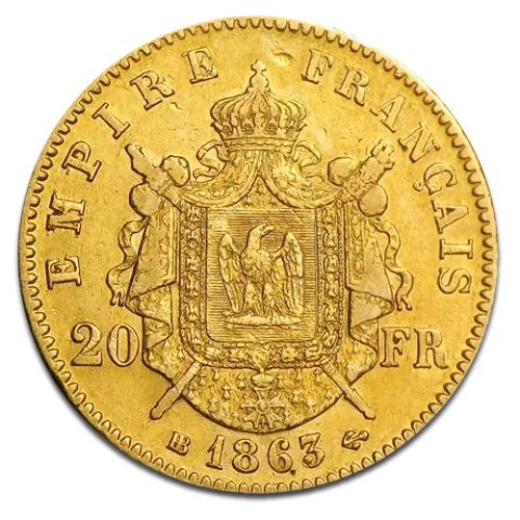 20 Franków Francja Napoleon III Złota Moneta | 1853 -1860