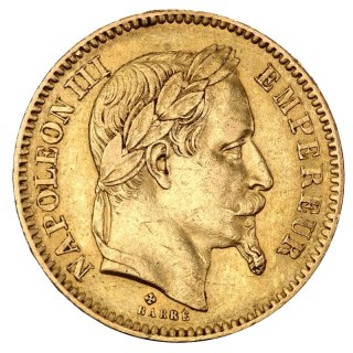 20 Franków Francja Napoleon III z koroną Złota Moneta | 1861 - 1870