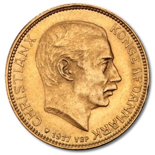 20 Koron Dania Chrystian X Złota Moneta | 1913 - 1917