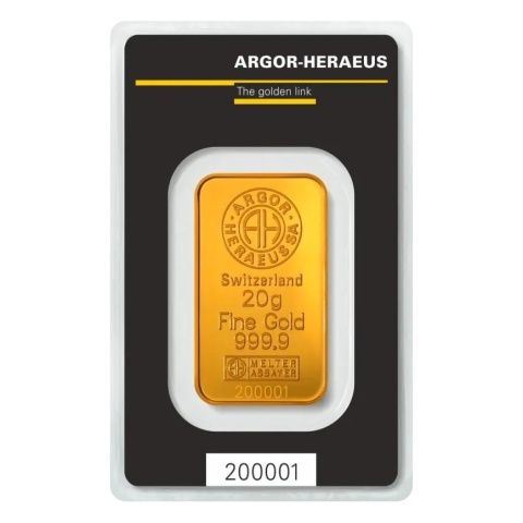 20g Sztabka złota Argor-Heraeus Kinebar – rewers