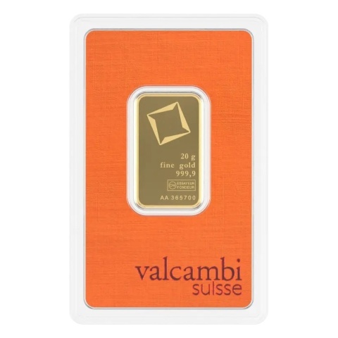 20g Złota Sztabka Valcambi – awers