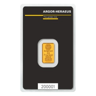 2g Sztabka złota | Argor-Heraeus | Kinebar