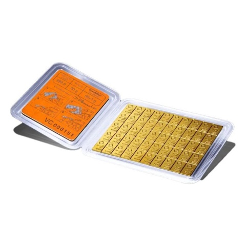 50 x 1 g CombiBar Złota Sztabka Valcambi – awers