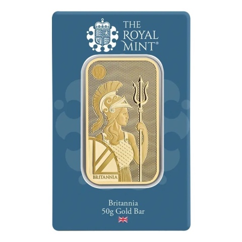 50g Britannia Sztabka Złota Royal Mint – awers