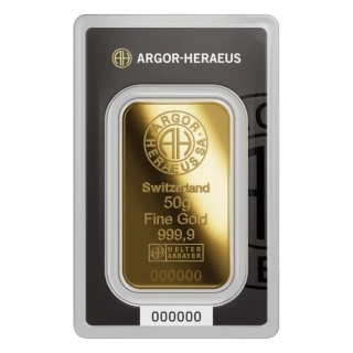 50g Sztabka złota | Argor-Heraeus | Bita