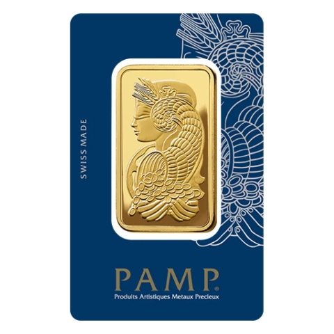 50g Złota Sztabka PAMP Fortuna – awers