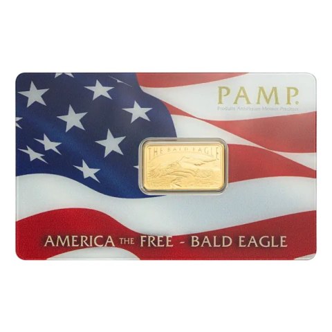 5g Złota Sztabka | PAMP | America the Free: Bald Eagle