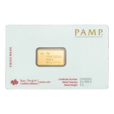 5g Złota Sztabka | PAMP | America the Free: Bald Eagle