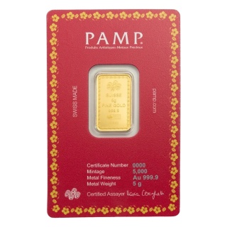 5g Złota Sztabka | PAMP | Diwali Lakshmi & Sacred Cow