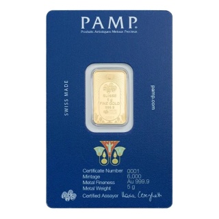 5g Złota Sztabka | PAMP | Lucky Scarab