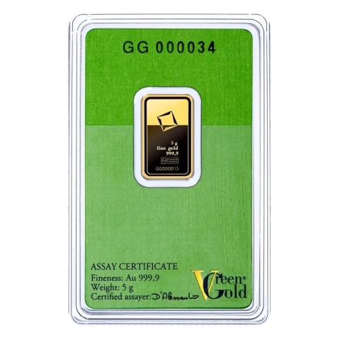 5g Złota Sztabka | Valcambi | Green Gold