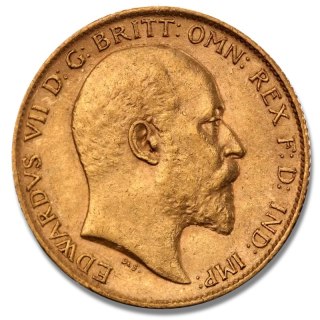Pół Suwerena Edward VII Złota Moneta | Mieszane Roczniki