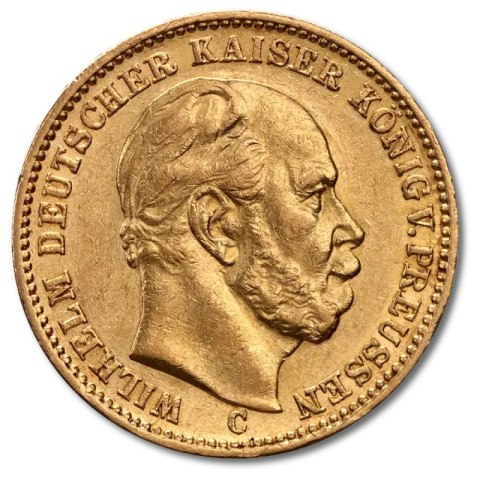 Złota moneta 20 Marek Wilhelm I, Cesarstwo Niemieckie — 1871-1888