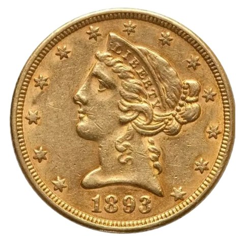 Złota moneta 5 Dolarów Liberty Head — 1795-1929