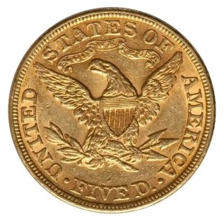 Złota moneta 5 Dolarów Liberty Head — 1795-1929